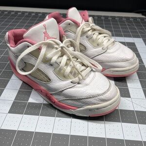 Nike Jordan 5 Low DX4391-116 White/Pink Basketball Shoes Sneakers Size 2Y